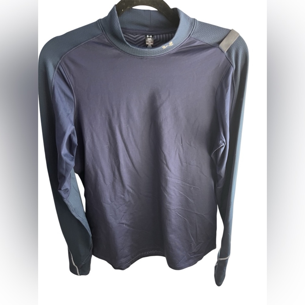 Under Amour Navy Cold Gear Long Sleeve Mock neck shirt Size Large